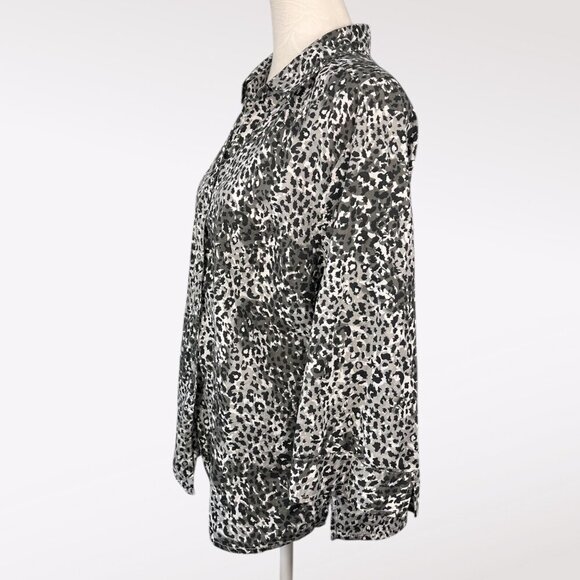 Rebecca Malone Animal Print Button Down XL 100% Cotton - Picture 4 of 8
